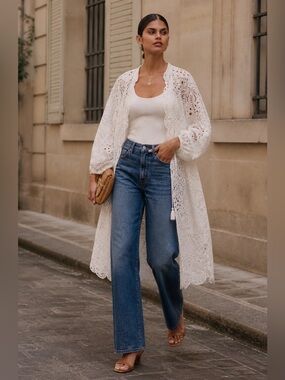 Farm Rio Long Eyelet Duster